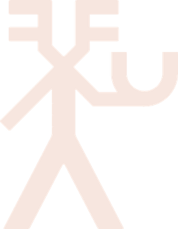 Pictogram of a figure holding a vessel, meaning food