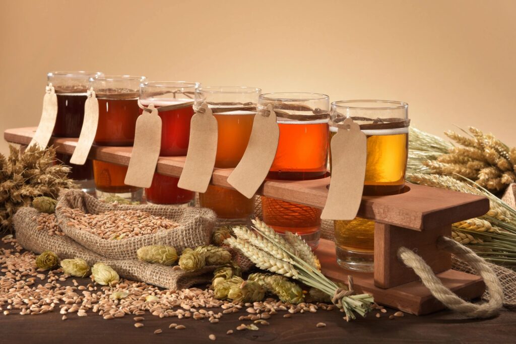 5 types of beers in row